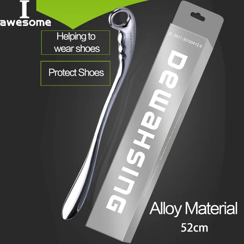 New 52cm Professional Spoon Leather High Heel Shoe Hanging Spoon Length Alloy Metal Shoe Horns For Convenient Wearing Shoes Horn