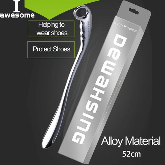 New 52cm Professional Spoon Leather High Heel Shoe Hanging Spoon Length Alloy Metal Shoe Horns For Convenient Wearing Shoes Horn