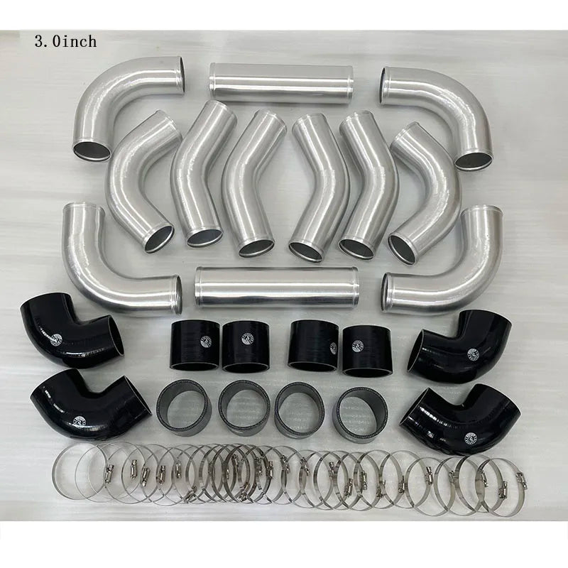 Front Mount intercooler Universal Turbo Intercooler 450x300x65 3.0" Intercooler Pipe Aluminium Pipe Tube Hose Kit