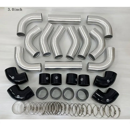 Front Mount intercooler Universal Turbo Intercooler 600x300x65 3.0" Intercooler Pipe Aluminium Pipe Tube Hose Kit