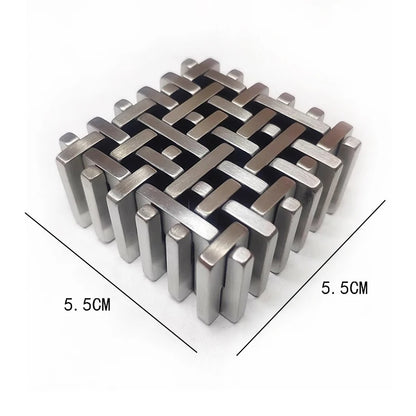 Metal Puzzles Brain Teasers Difficult Level 10 Magic Mind Challenge Assembly & Disentanglement IQ Test For Kids Teens Adults