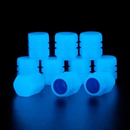 Luminous Car Tire Valve Caps Fluorescent Wheel Tire Decor Night Glowing Tyre Valve Stem Caps for Car Motorcycle Bike Accessories