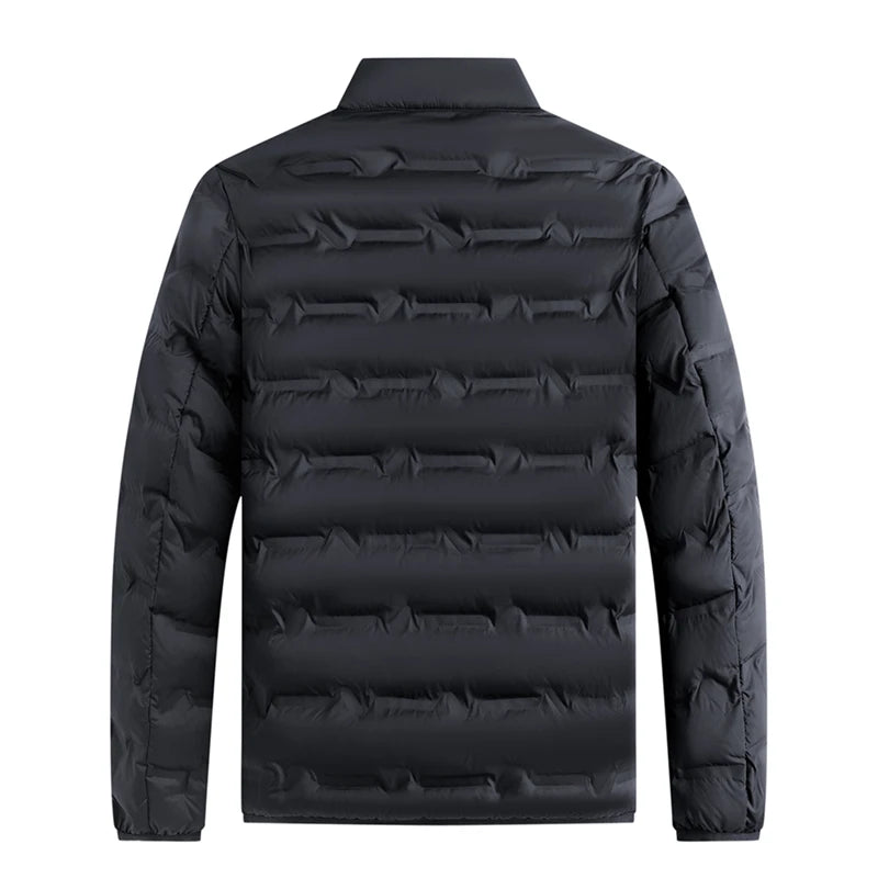 Graphene Self-heating Parka Jacket Men Solid Windproof Pleated Down Jackets Man Stand Collar Parkas Winter Padded Jackets Male