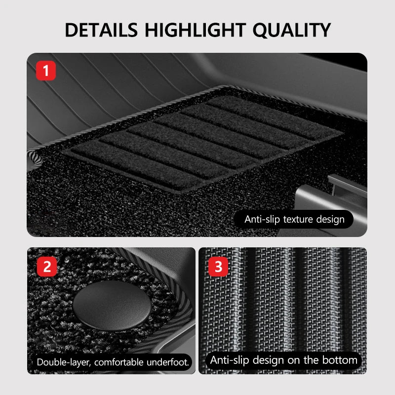 NovaAcc for Tesla Model Y Juniper 2025 2026 Model 3 Highland Floor Mats Trunk Mats Cargo Liners TPE All Weather Water Proof