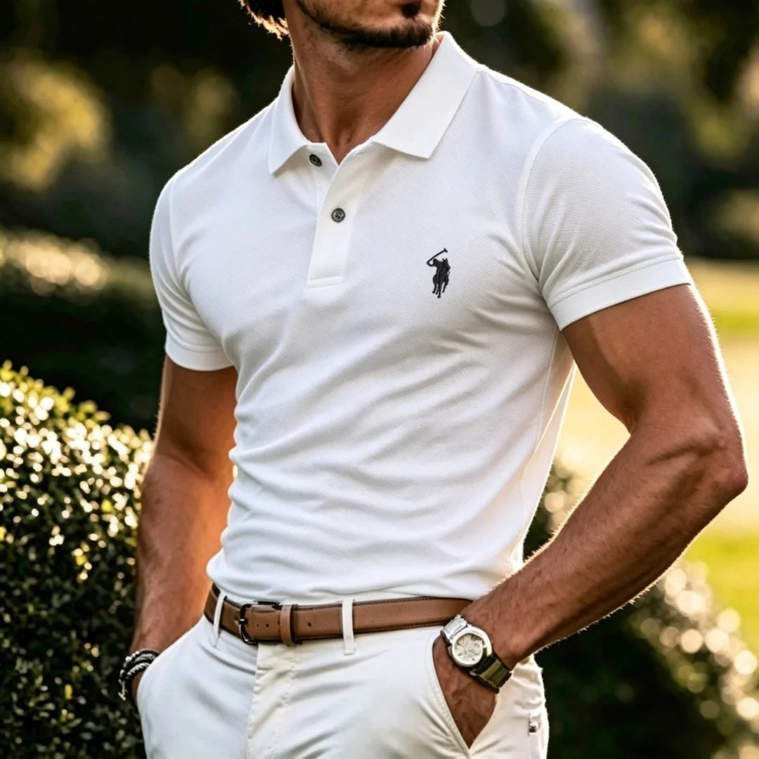 100% pure cotton high-end brand men's short sleeve polo shirt 2026 summer luxury fashion pony embroidery golf top casual T-shirt