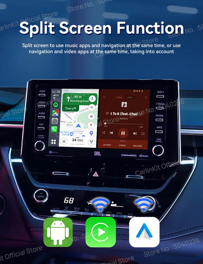 2026 CarlinKit CarPlay AI Box Android 13.0 QCM6225 8-Core Android Auto Wireless CarPlay Adapter 2.4+5GGPS 64G 128G FOTA Upgrade
