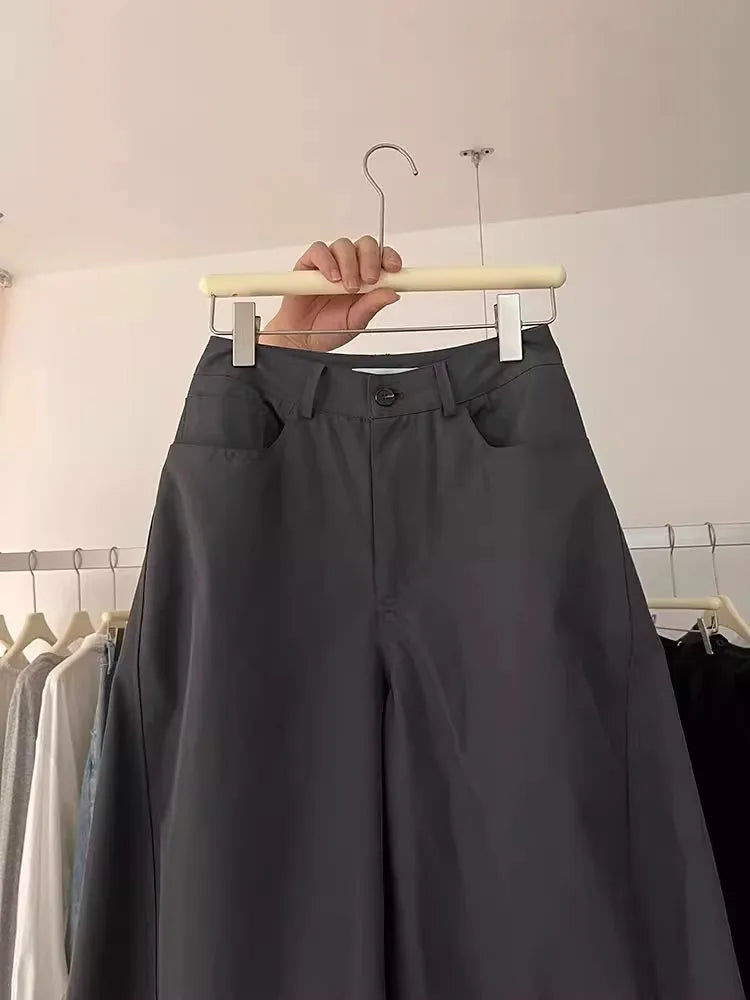 Korean Style Casual Pants Women's Summer New Large Size Fat MM Loose Hip Covering Slimming Wide Leg Long Pants