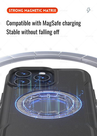 Quad-style Motocycle/Bike Magnetic Shockproof Case For iPhone 17 16 15 14 ProMax Charging Protective Cover with Lock-in Design