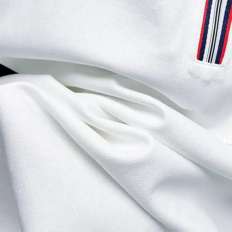 Winter Mens Polo Shirts High Quality Pullover White Polyester Japan Social Korean Autumn Long Sleeve Sale New Male Sweatshirts