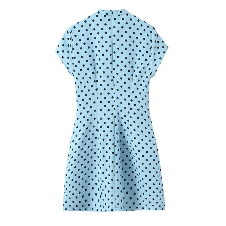 Elegant Short Sleeve Square Collar  Knot Decorated Dress ZA2026 New Summer Women's Fashion Company Annual Meeting