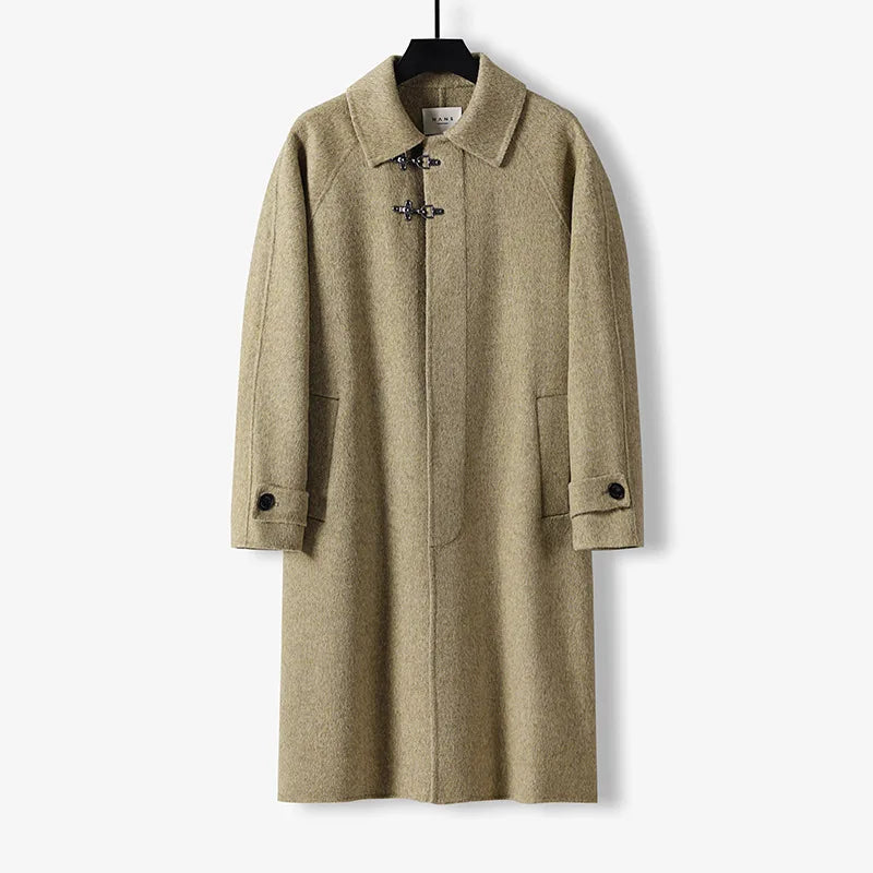 Men High Quality Autumn Winter Wool Coat Long Trench Coat Men