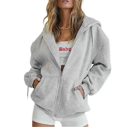 Plus Size cardigan Hoodie grunge punk silmY2K top rock aesthetic high street casual fashion urban women Hoodie Casual hooded