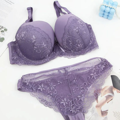 Nouvell Seamless Sexy Lace Bras Set 34/75 36/80 38/85 40/90 42/95 44/100 BCDE Cup Underwear For Women Push Up Lingerie
