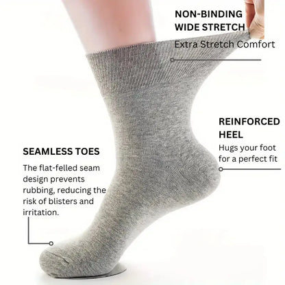 5/10 Pair male Non Binding Diabetes Socks Comfortable Breathable Socks Suitable For Elderly Man For Fat Feet Men Plus Size 39-48