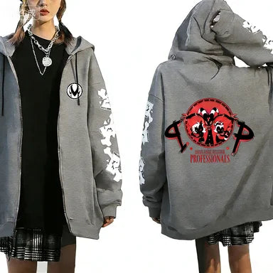 Trendy Anime Hooded Cardigan Unisex Harajuku Style Casual Fashion Long Sleeve Jacket Autumn Winter Fleece Zipper Sweatshirt
