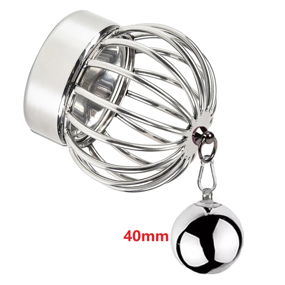 Metal Penis Ring Ball Stretcher Scrotum Lock Stainless Steel Penis Cock Ring Heavy Pendant Weight Bondage Sex Toy