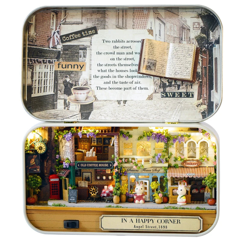 CUTEBEE DIY Dollhouse Wooden Doll House DIY Box Theather  Building Kit with Furniture Lights Toys for Children Birthday Gifts