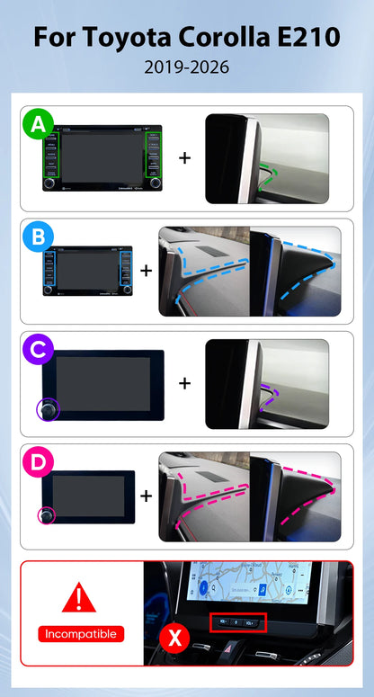 Ainavi Car Multimedia For Toyota Corolla 2019-2026 E210 Wireless Carplay Android Auto 4G Car Radio DSP Stereo IPS Screen 2 Din