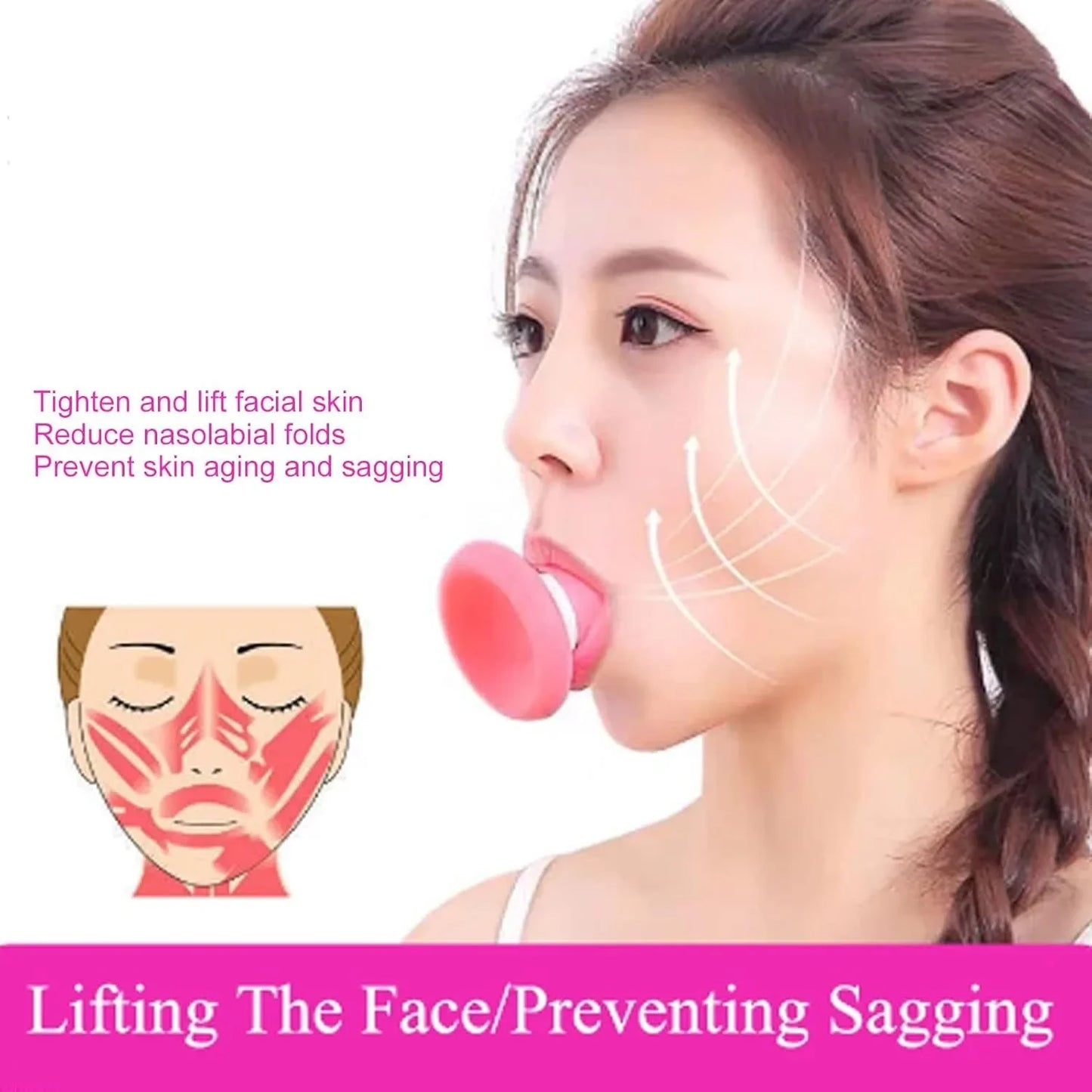 Face Exerciser Jawline Shaper Skin Tightening Double Chin Removal Nasolabial Folds Removal Face Slimming Tool for Women and Men