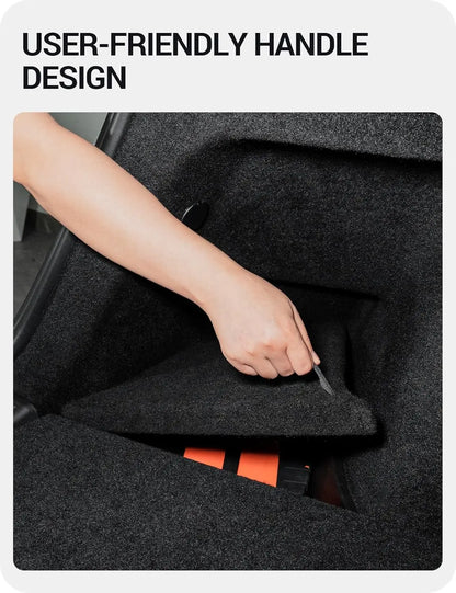 For Tesla Model Y Juniper 2025 2026 Launch Trunk Side Storage Box Boot Organizer Flocked TPE Mat Anti-dirty Travel Accessories