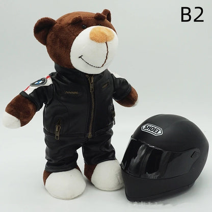 Kawaii helmet and teddy bear motorcycle decorations cute anime filled soft plush toys as gifts for friends during holidays