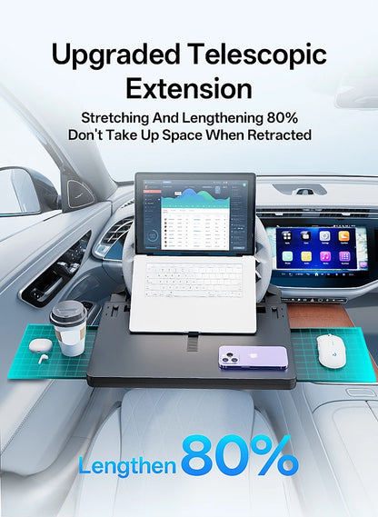 Multifunctional Car Steering Wheel Desk Portable Laptop Desk Foldable Car Storage Stand Work and Dining Table Travel Office