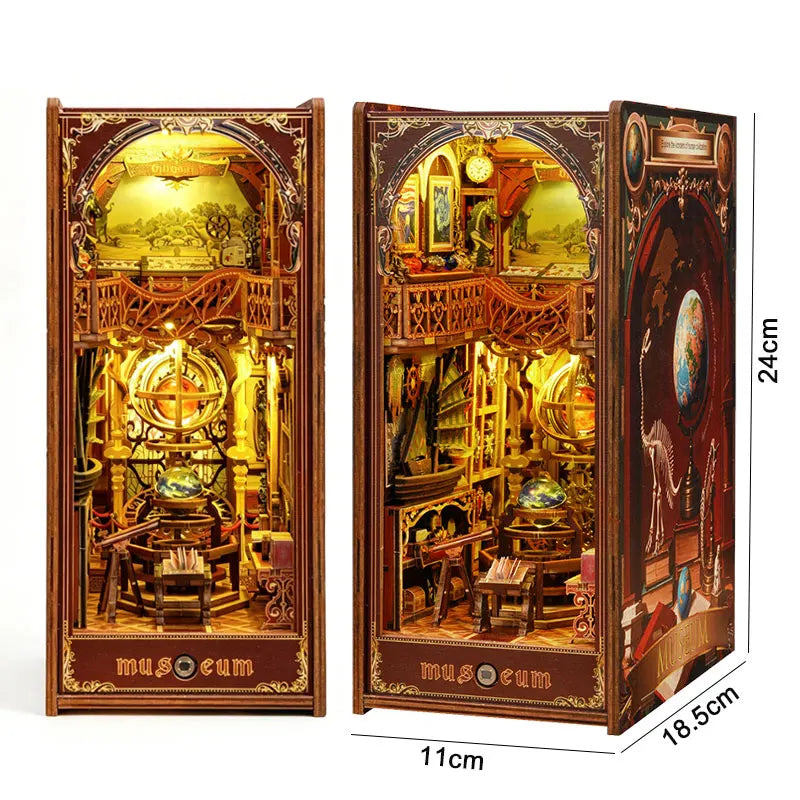 Magical DIY Book Nook Kits Miniature Doll House With LED Light 3D Puzzles Building Wooden Bookshelf Bookend Toy For Adults Gifts