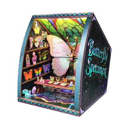 3D Butterfly Room Wooden Puzzle Adults DIY Handmade Jigsaw Educational Toy Unique Art Ornament Souvenir Gift for Kids Decoration