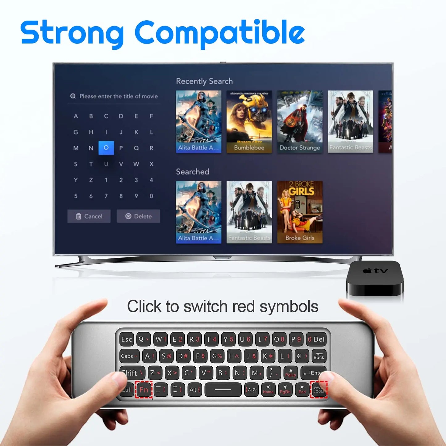 MRSVI W3 Voice Air Mouse Remote Control 2.4G English Arabic Handheld Mini Wireless Keyboard for Android TV BOX/Windows/PC