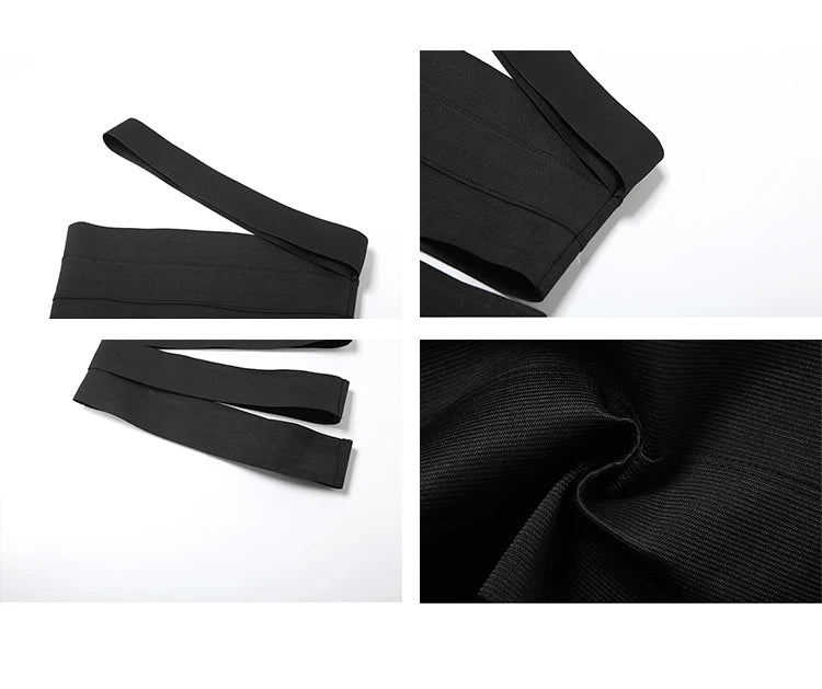 Sexy Shoulder Bared Slim Fit Vest for Women Dark Deconstructive Style Trendy Short Sleeve Top Casual Versatile Body Shaping