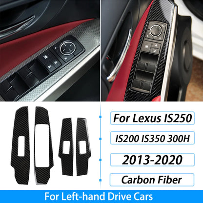 For Lexus IS250 IS350 300H 2013-2019 Carbon Fiber Gear Shift Air Outlet CD AC Window Lift Set Car Interior Accessories Sticker