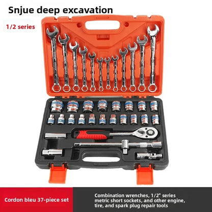 SNJUE Car Repair Tool Set Socket Box Toolbox Kit Emergency Vehicle Tools for Onboard Car Maintenance High Quality Durable Tools