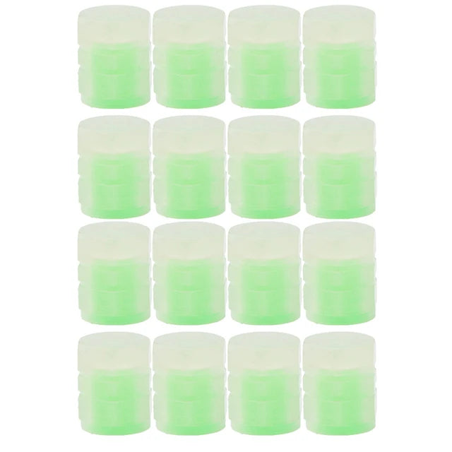 20Pcs Luminous Tire Valve Caps Car Fluorescent Tyre Valve Stem Caps Cover Night Glowing Bike Motorcycle Car Wheel Decoration