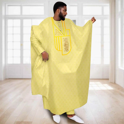 APTX African Clothes for Men Muslim Robe White Tradition Wedding Party Suit Shirt Pants 3 Pcs Set Dashiki Agbada Ramada 2516047