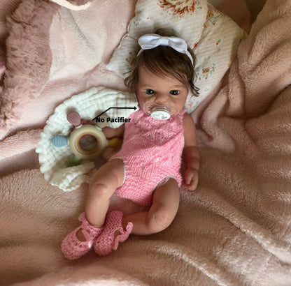 15.7Inch/40CM Open Mouth Silicone Girl Doll With Rooted Hair Already Painted Very Cute Lifelike bebe reborn de silicona Families