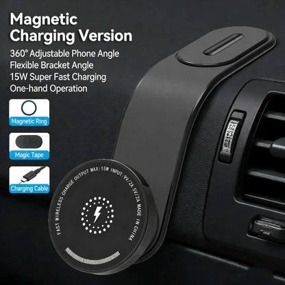 For MagSafe Wireless Car Charger Magnetic Car Phone Holder Bendable Car Phone Mount Phone Stand for iPhone 16 15 14 13
