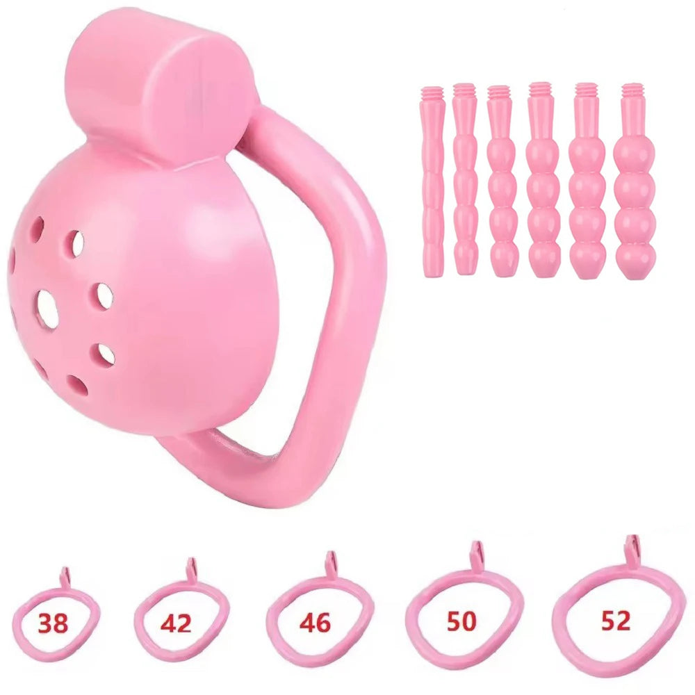 2026 Male Penis Chastity Cage Set Small Chastity Cage 5 Cock Rings With Urethral Sound Plug Penis Bondage Slave Man Sex Toy