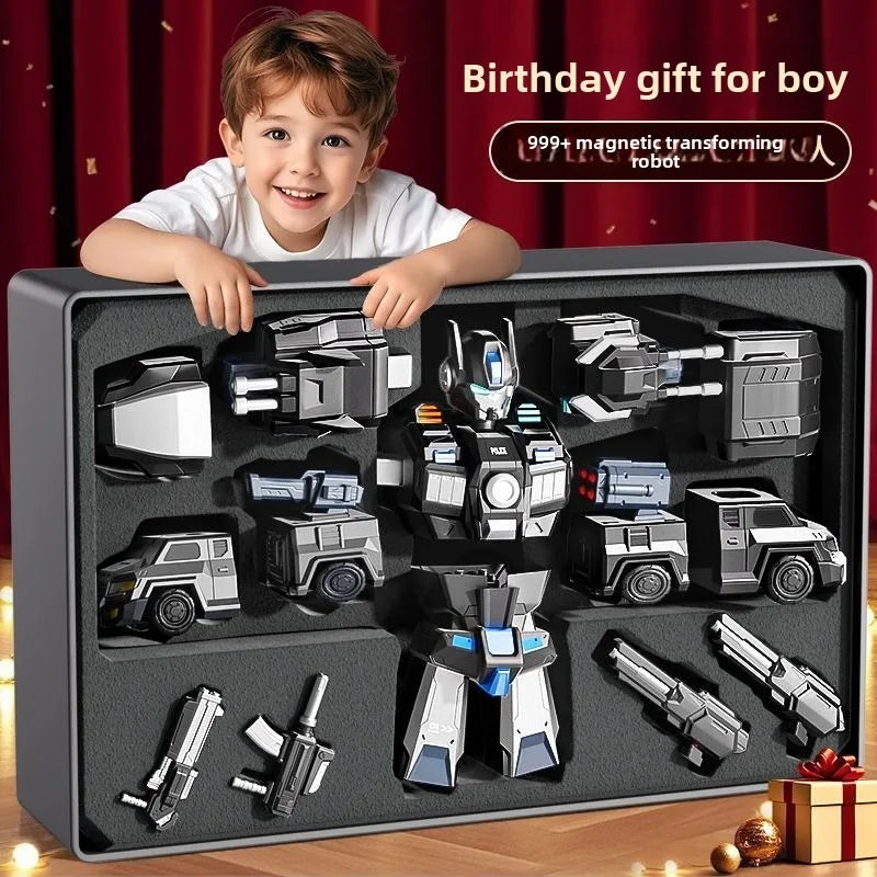 2026 New Magnetic Splicing Children's Toys Educational Building Blocks Assembled Transformers Robot Boy Birthday Gift