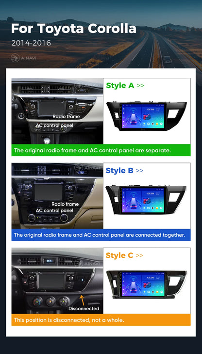 Ainavi Car Radio For Toyota Corolla 2013 2014 2015 2016 E160 E170 Wireless Carplay Android Auto Qualcomm Car Multimedia Player