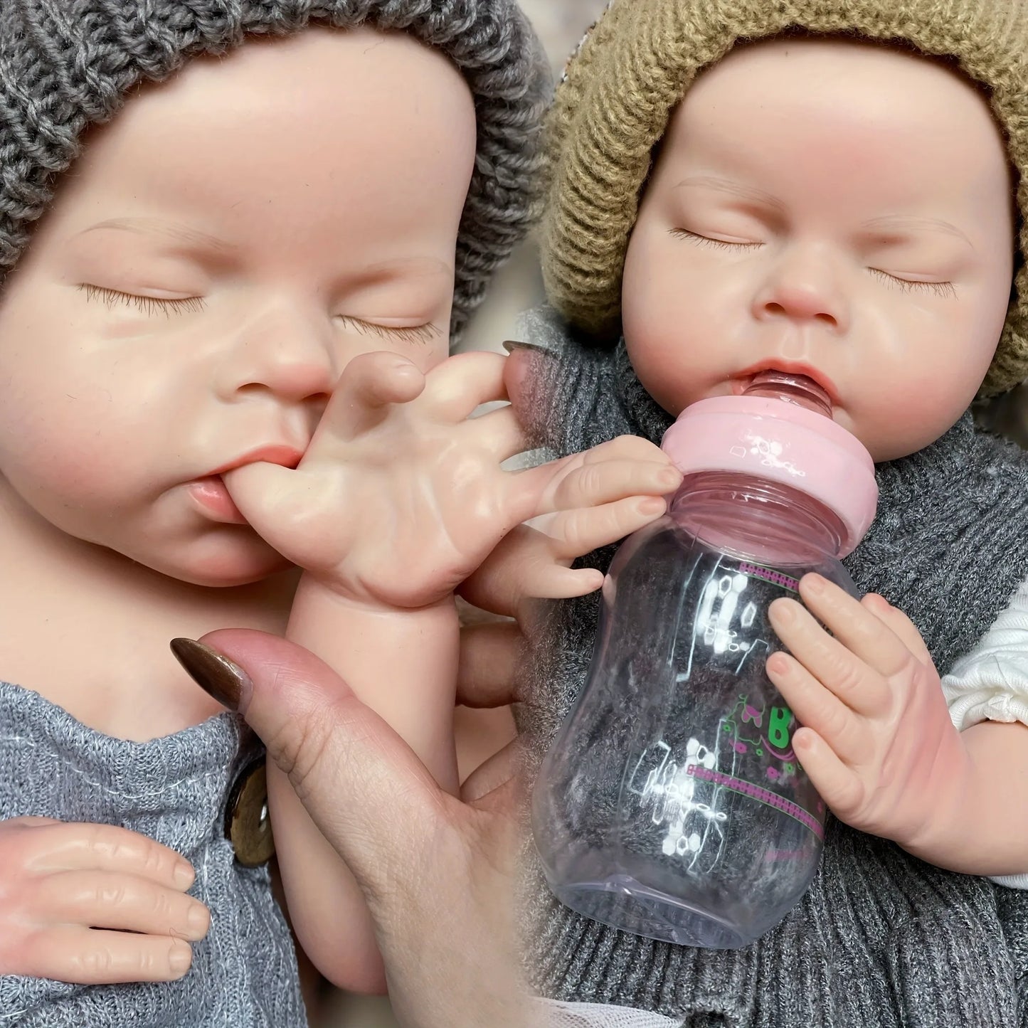20 Inch Full Body Silicone Doll Reborn Baby Doll Noah Handmade Lifelike Doll With Feeding Bottle