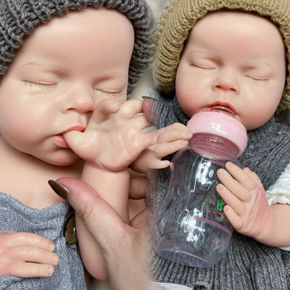 20 Inch Full Body Silicone Doll Reborn Baby Doll Noah Handmade Lifelike Doll With Feeding Bottle