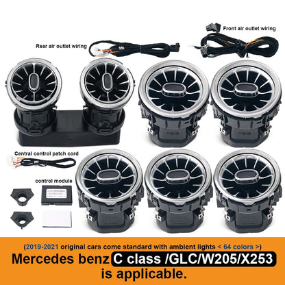 For Mercedes Benz W205 C-Class GLC X253 W213 E-Class W222 S-Class W117/W156/W176 CLA GLA Turbine Nozzle Air Vents Ambient Light