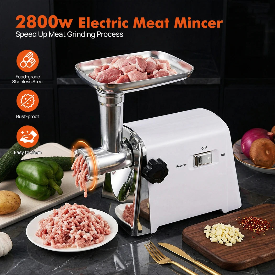 2800W Commercial Meat Grinder Electric Mincer Sausage Maker Machine Kit Kitchen
