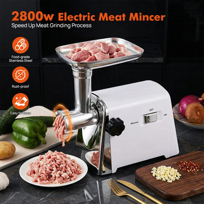 2800W Commercial Meat Grinder Electric Mincer Sausage Maker Machine Kit Kitchen