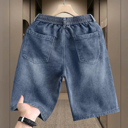 Men's Cargo Shorts New Summer Fashion Thin Cotton Blend Casual Denim 5-Point Pants Street Trendy Daily Comfortable Jean Shorts