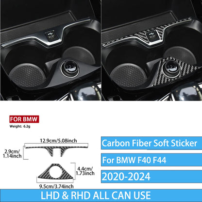 Real Carbon Fiber Car Accessories Black Trim Cover Soft Sticker For BMW 1/2 Series F40 F44 2020 2021 2022 2023 2024