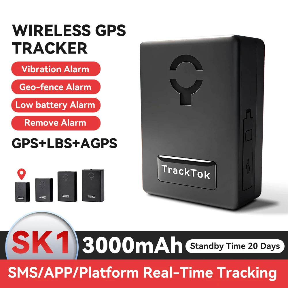 4G GPS Tracker Car Locator Vehicle Long Standby GPS Locator Magnet Waterproof 20000mAh Battery Real Time Position Free Web APP