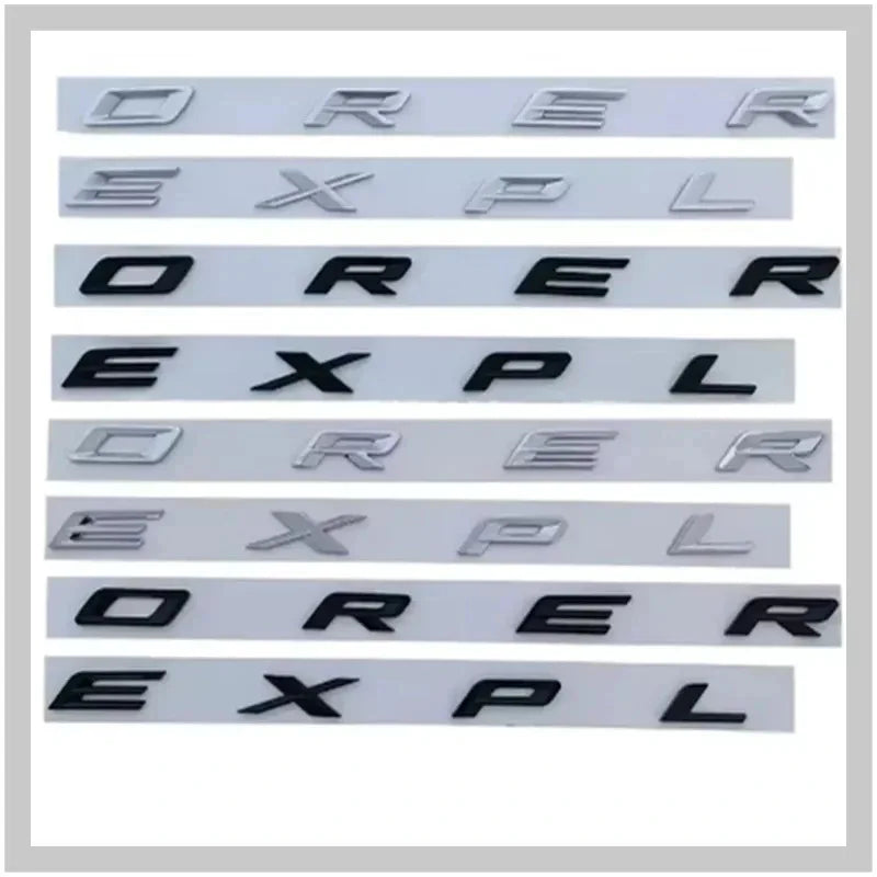 3D ABS Chrome Black Letters Explorer Logo Car Front Hood Emblem Bonnet Badge Sticker For Explorer 2011-2021