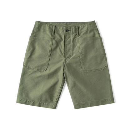Non Stock USN Deck Utility Work Pants 12oz Cotton Jungle Cloth Vintage Military Style Men's Summer 4-Pocket Bermuda Shorts
