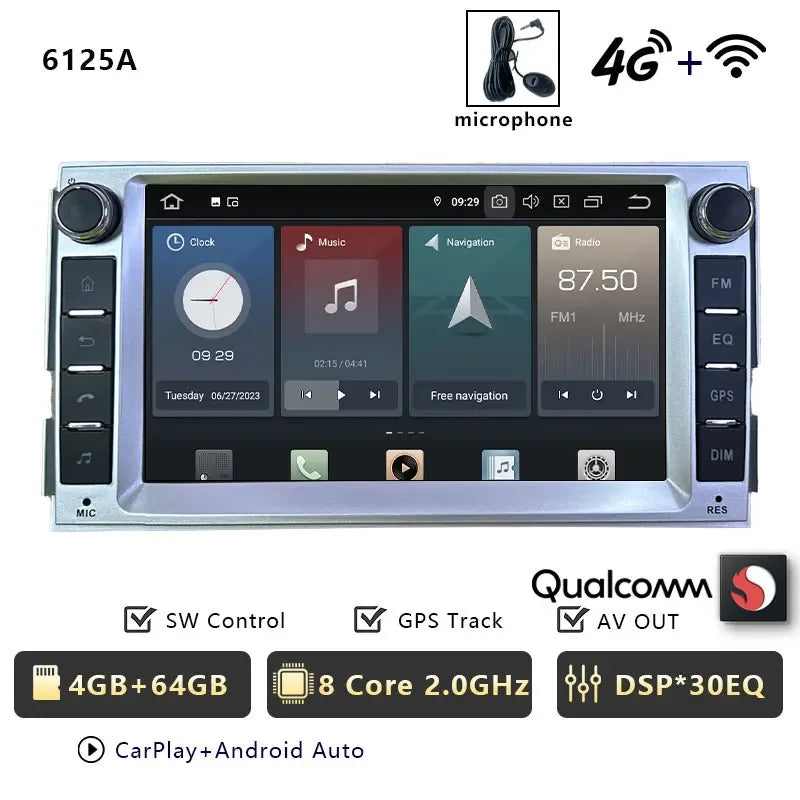 CHSTEK Android 13 Car Radio For Hyundai Santa Fe 2007 2008-2012 Head Unit Carplay Bluetooth WIFI 4G GPS Multimedia Vedio Player